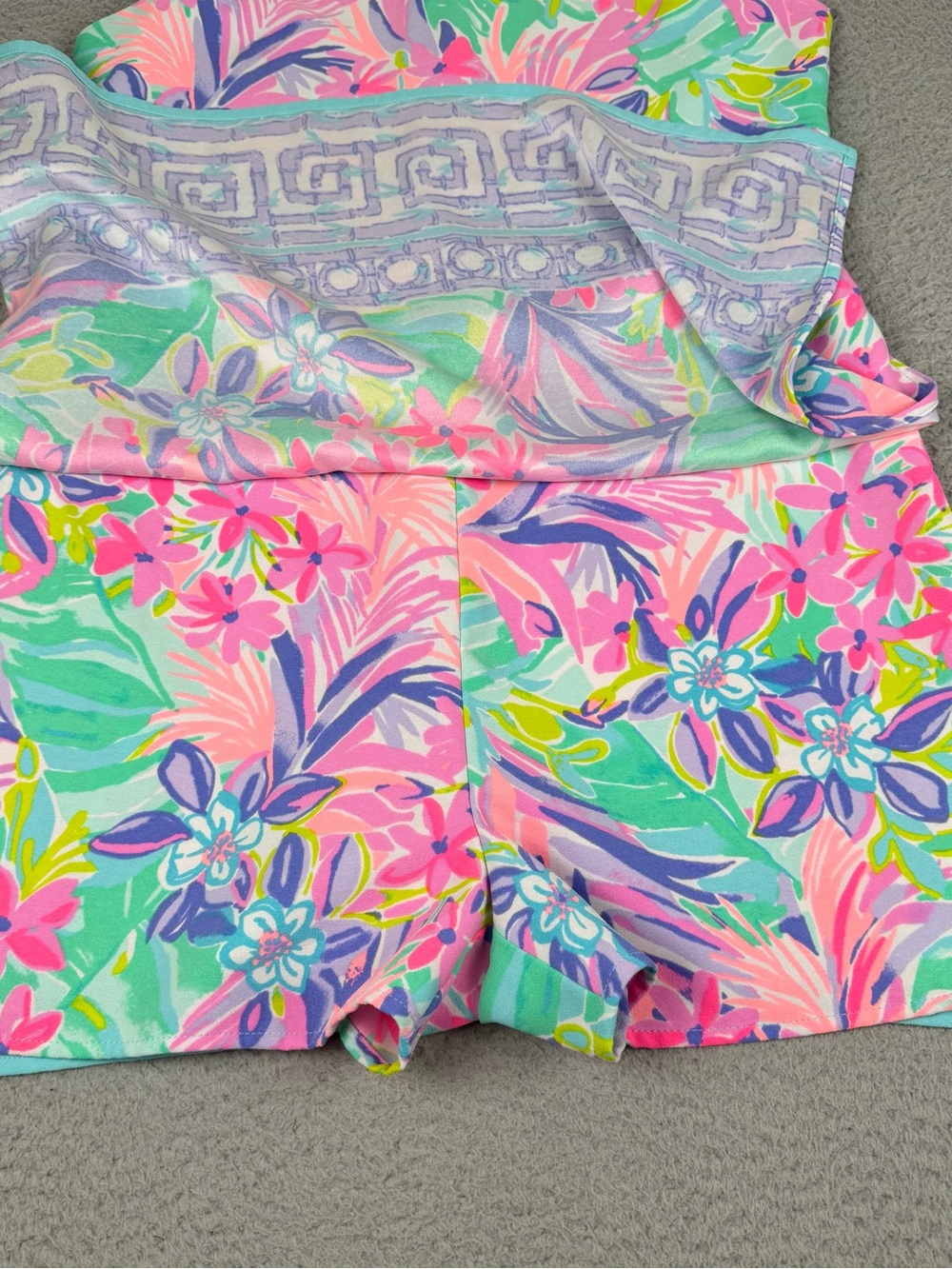 Lilly Pulitzer Adalina Romper Dress Womens 6 Multicolor Floral Preppy Casual - Picture 4 of 12